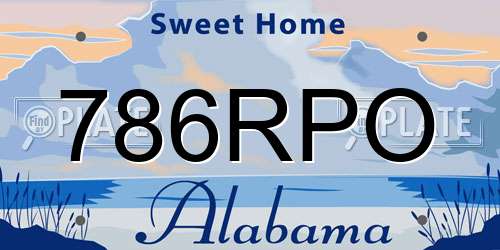 786RPO Alabama License Plate