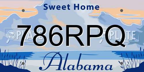 786RPQ Alabama License Plate