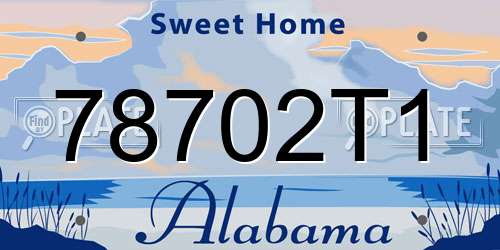 78702T1 Alabama License Plate
