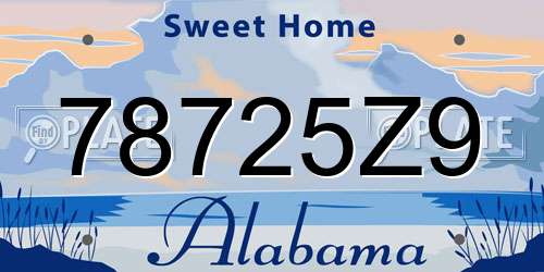 78725Z9 Alabama License Plate