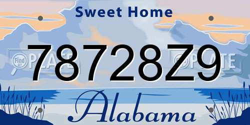 78728Z9 Alabama License Plate