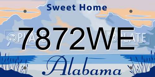 7872WE Alabama License Plate