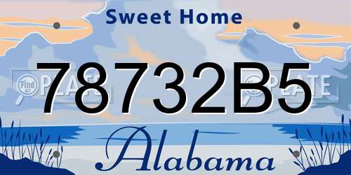 78732B5 Alabama License Plate