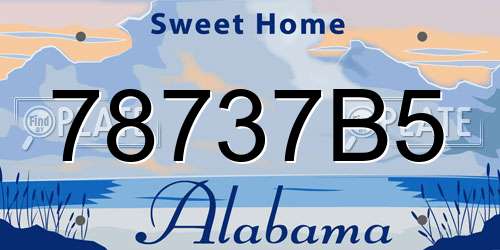 78737B5 Alabama License Plate