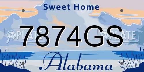 7874GS Alabama License Plate