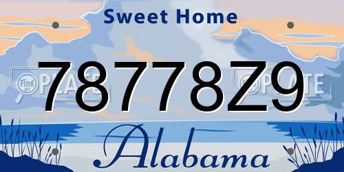 78778Z9 Alabama License Plate