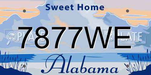 7877WE Alabama License Plate