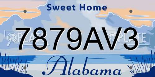 7879AV3 Alabama License Plate