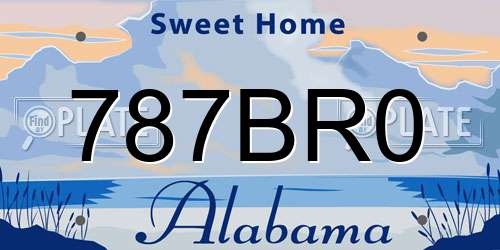 787BR0 Alabama License Plate