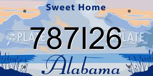 787I26 Alabama License Plate