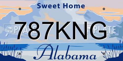 787KNG Alabama License Plate