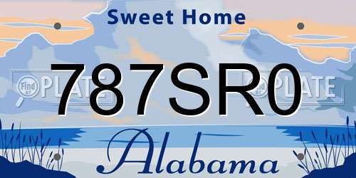 787SR0 Alabama License Plate