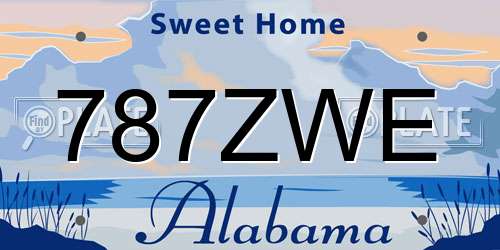 787ZWE Alabama License Plate