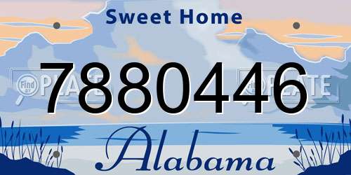 7880446 Alabama License Plate