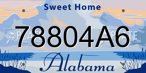 78804A6 Alabama License Plate