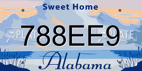 788EE9 Alabama License Plate