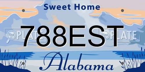788EST Alabama License Plate