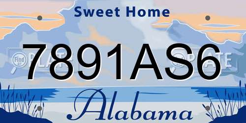 7891AS6 Alabama License Plate