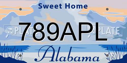 789APL Alabama License Plate