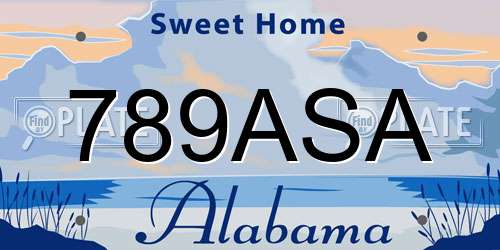 789ASA Alabama License Plate