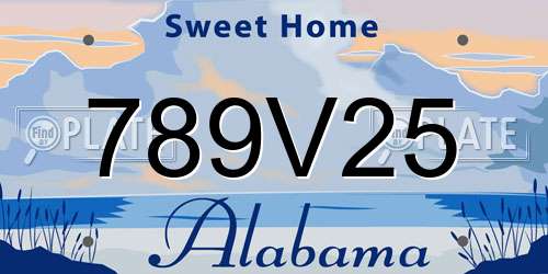 789V25 Alabama License Plate