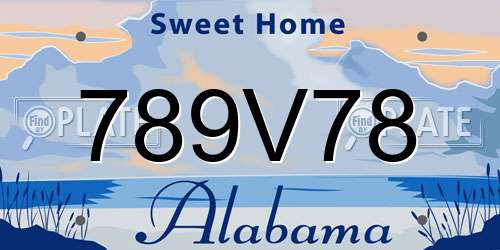 789V78 Alabama License Plate