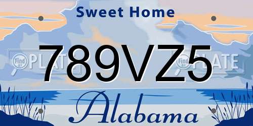 789VZ5 Alabama License Plate