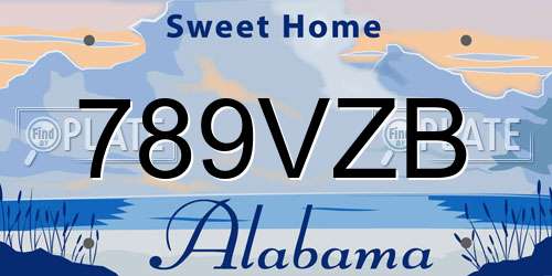 789VZB Alabama License Plate