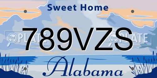 789VZS Alabama License Plate