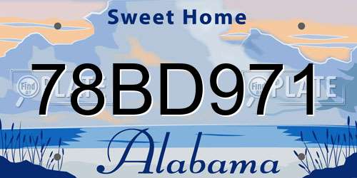 78BD971 Alabama License Plate
