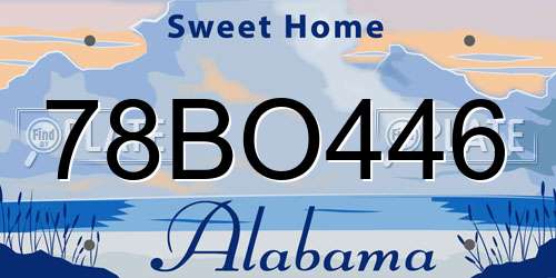 78BO446 Alabama License Plate