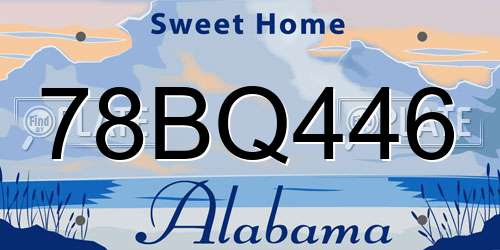 78BQ446 Alabama License Plate