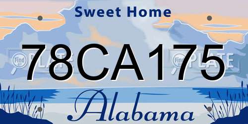 78CA175 Alabama License Plate