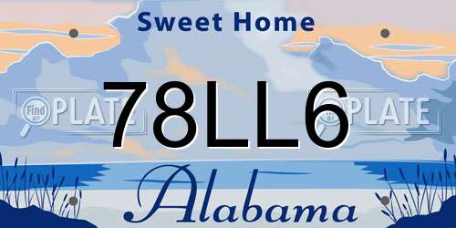 78LL6 Alabama License Plate