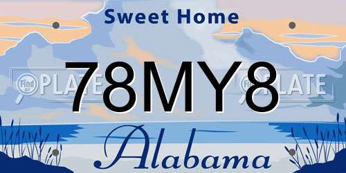 78MY8 Alabama License Plate