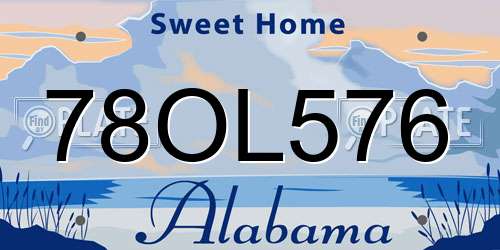 78OL576 Alabama License Plate