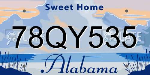 78QY535 Alabama License Plate