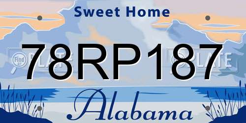 78RP187 Alabama License Plate