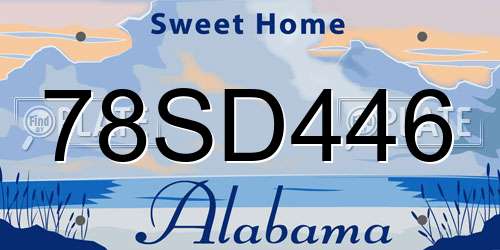 78SD446 Alabama License Plate