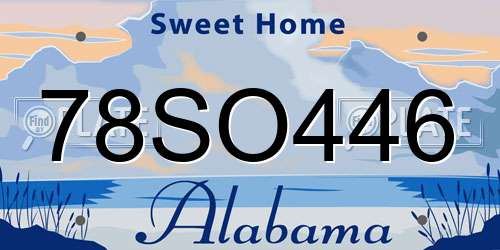 78SO446 Alabama License Plate