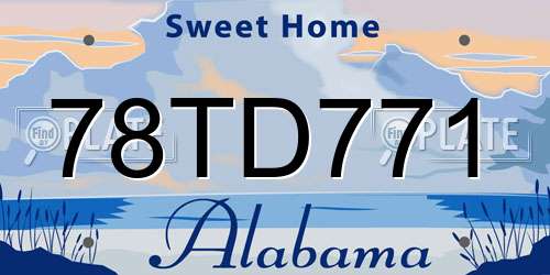 78TD771 Alabama License Plate