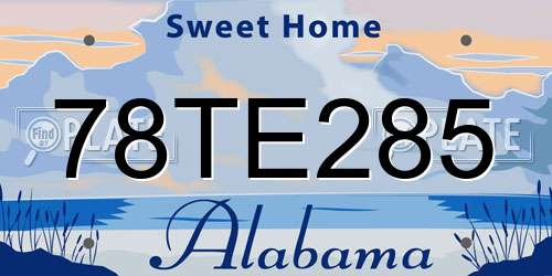 78TE285 Alabama License Plate