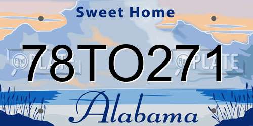 78TO271 Alabama License Plate