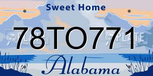 78TO771 Alabama License Plate