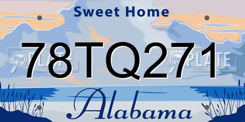 78TQ271 Alabama License Plate