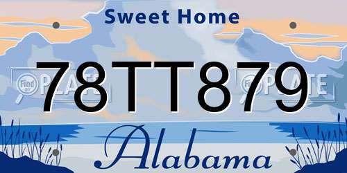 78TT879 Alabama License Plate