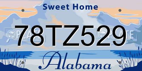 78TZ529 Alabama License Plate