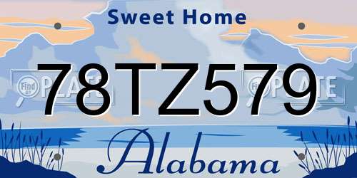 78TZ579 Alabama License Plate