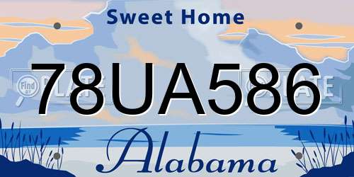 78UA586 Alabama License Plate