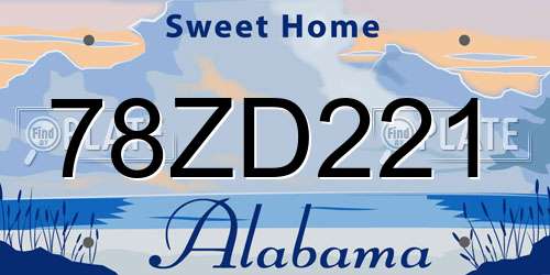 78ZD221 Alabama License Plate